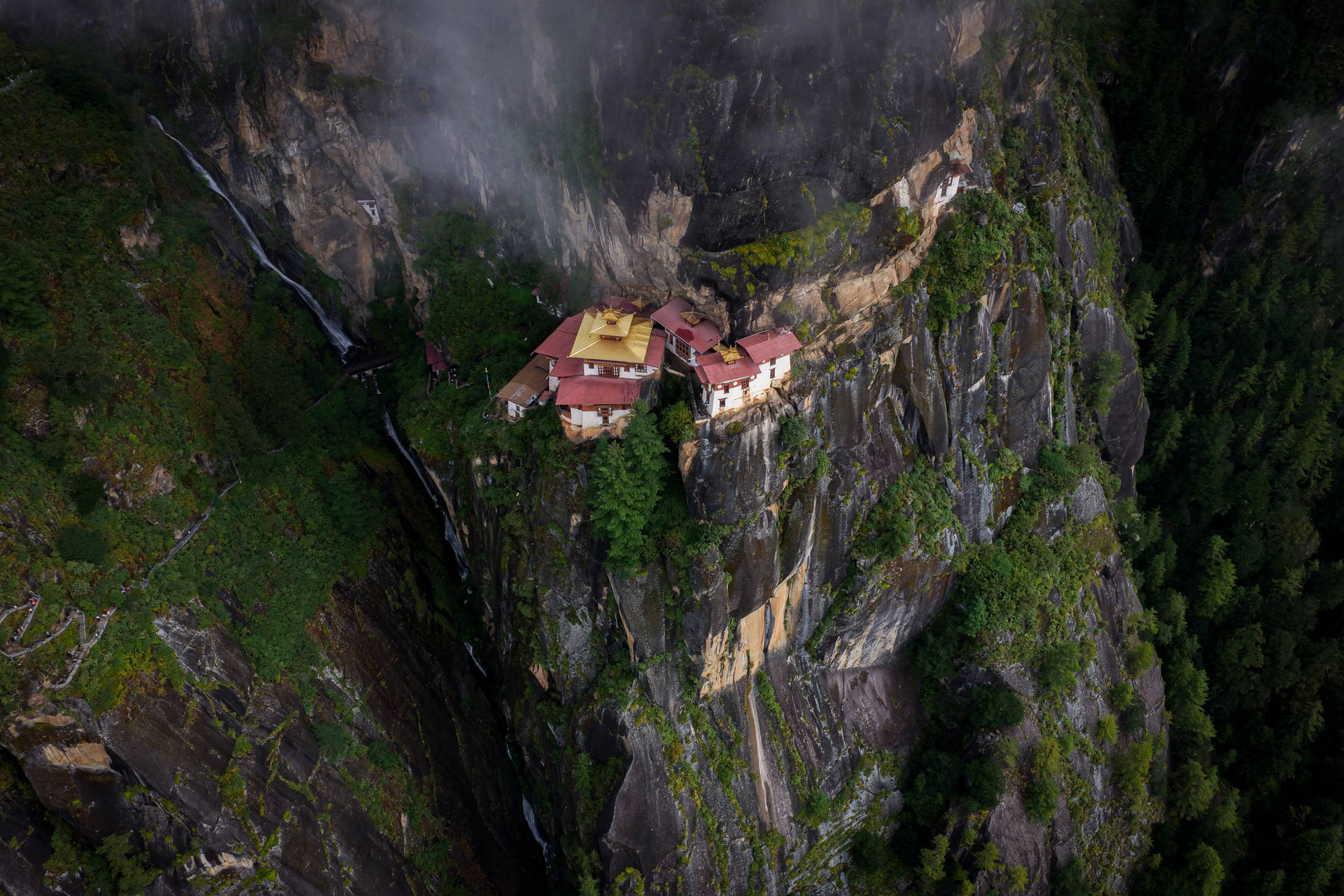 Tiger's Nest monastery in golden light